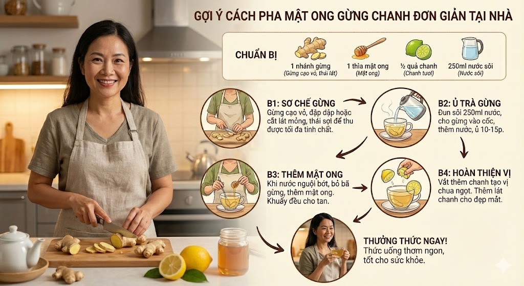 Cách làm mật ong gừng chanh tại nhà
