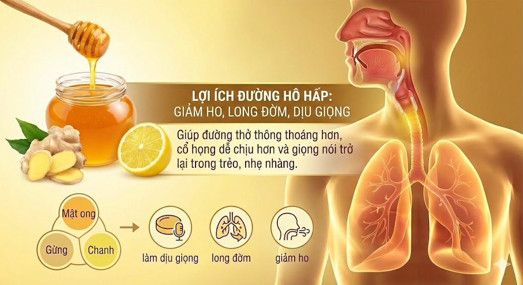 công dụng bất ngờ của mật ong gừng chanh