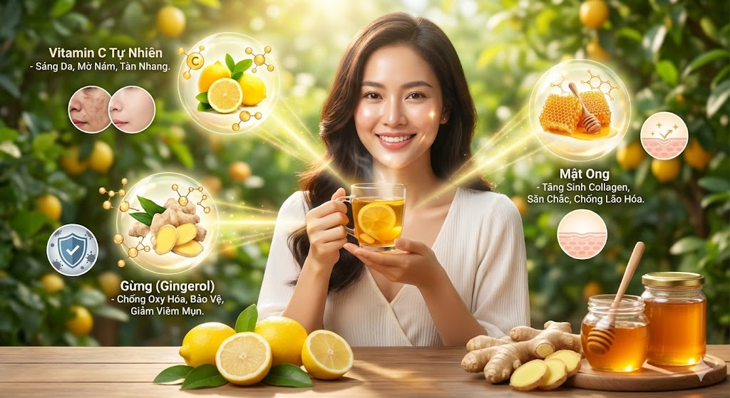 công dụng của mật ong gừng chanh