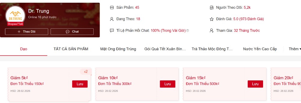 Mua đông trùng hạ thảo Dr. Trung Đà Nẵng