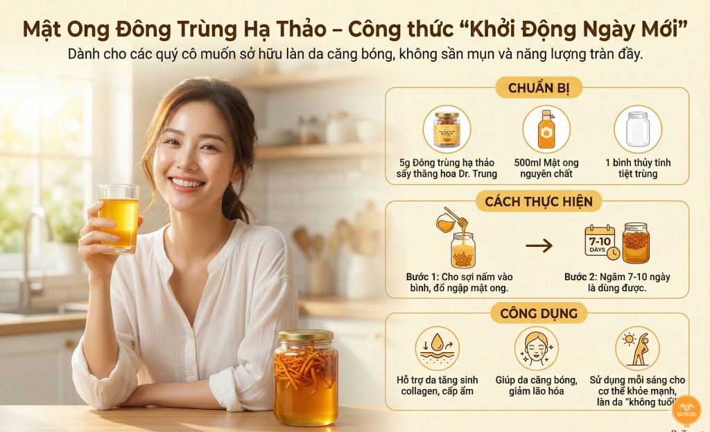 Đông trùng hạ thảo làm đẹp da
