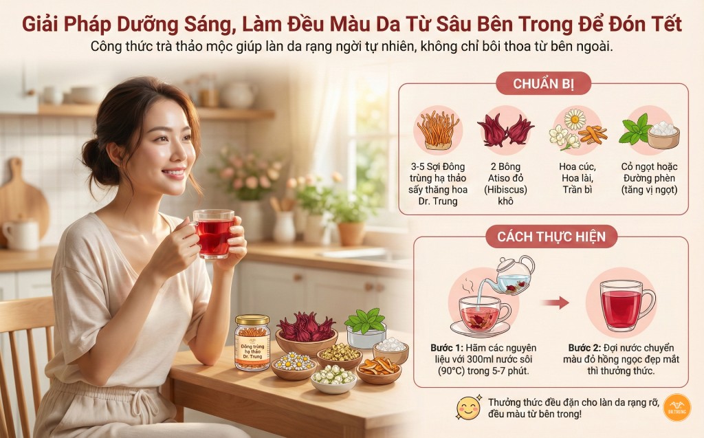 Đông trùng hạ thảo làm đẹp da